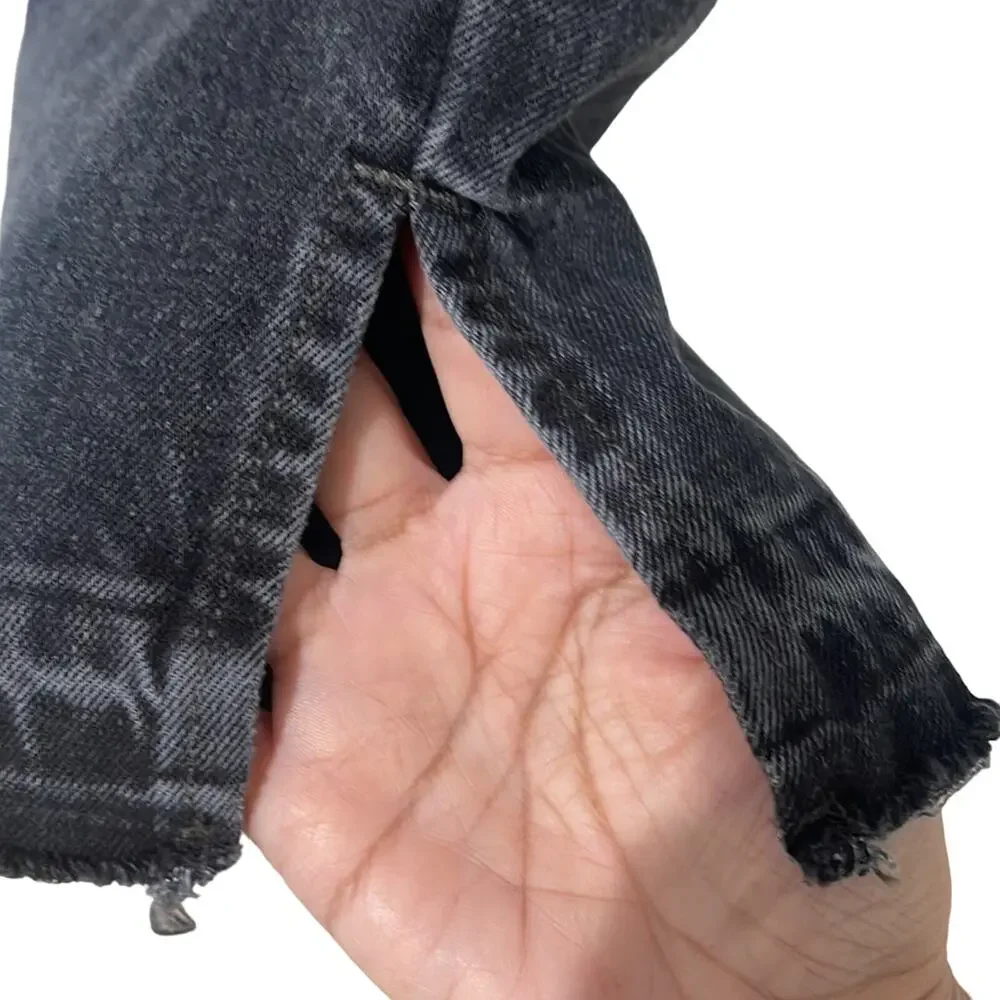 Free People We The Free Lita Distressed Jeans Black Size 29  Bohemian - Picture 4 of 9